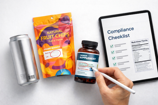 Revisión de la etiqueta de alimentos, bebidas y suplementos dietéticos